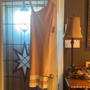 LIGHT PINK one shoulder Rachel Roy pink knit dress size small.